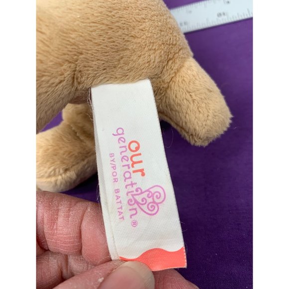 Our Generation Bulldog Cream White 7 Inch Plush Stuffed Animal with Plastic Eyes - Picture 7 of 11